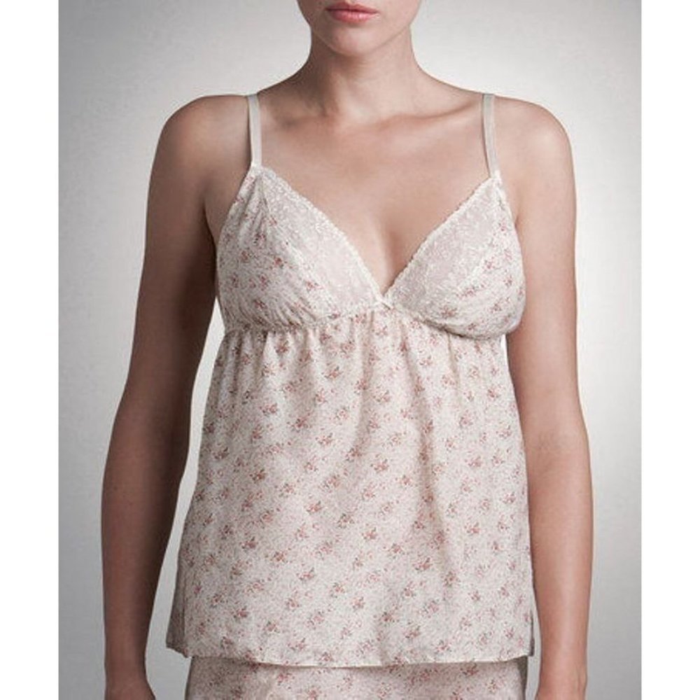 BLUSH LINGERIE Love  Always CREAM FLORAL Camisole Top ( M )